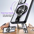 thumbnail image 5 of Magnetic for Galaxy S21 Ultra Case with Ring Kickstand,[10 FT Military Grade Drop Protection] Slim Protective Translucent Matte,TPU+PC Luxury Protective Phone Case Black 23-s21u-01, 5 of 13