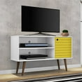 thumbnail image 2 of Manhattan Comfort Meuble Télé Liberty 43 Pouces en Blanc et Jaune, 2 of 9