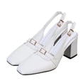 thumbnail image 6 of Tauxra Closed Toe Block Heels for Women with Adjustable Buckle Strap Square Toe Faux Leather Pumps Casual Office Wedding Guest Shoes, 6 of 6