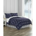thumbnail image 3 of HOME RETREAT Anchor Away Navy Ultra Soft Microfiber 8 Piece Reversible Comforter Bedding Set - Cal King, 3 of 9