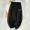 thumbnail image 7 of SGFCWSX Jogger Pants for Girls Solid Color Thin Stripe Tapered Leg Loose Soft Cargo Pants Black Size 4 Years, 7 of 7