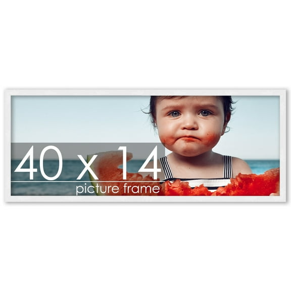 40x14 Frame White Wood Picture Panoramic Frame - Picture Frame Includes UV Acrylic, Foam Board Backing, & Hanging Hardware! Panoramic Poster Frame