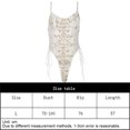 thumbnail image 2 of Body de lencería de peluche bordado floral con cordones sexy Top de malla transparente de una pieza, 2 of 5