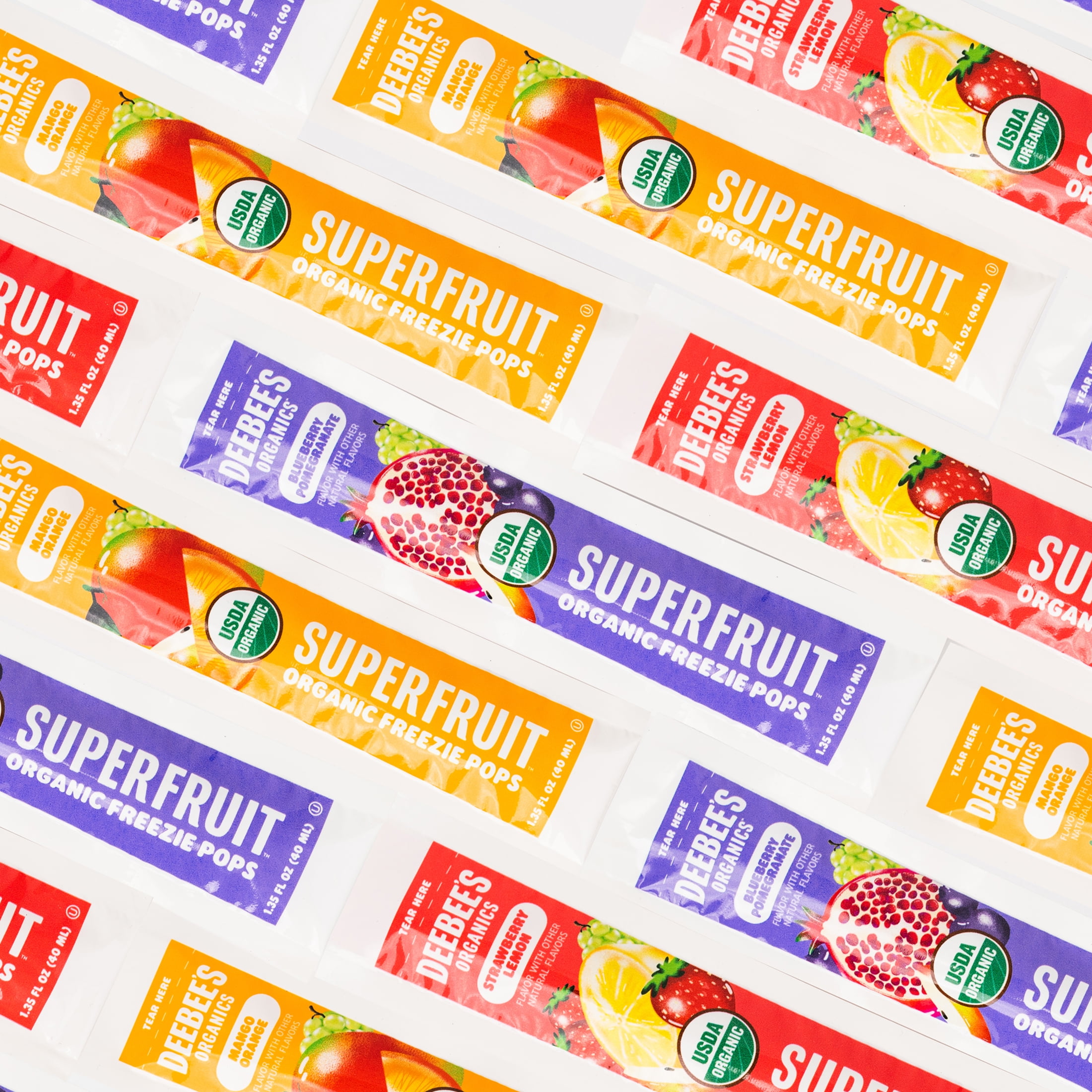 Deebee's Organics Fruit Freezies Ice Pops, Gluten-Free, 1.35 oz, 10 Count