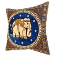 thumbnail image 2 of Elegant Thai Elephant Velvet and Pearls Set of 2 Square Pillow Covers - Blue, 2 of 7