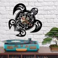 thumbnail image 4 of Reloj de pared con disco de vinilo musical, reloj de pared de vinilo con tortuga, reloj de vinilo, decoración de pared de salón, regalos únicos para amantes de la música Feliz Sencillez, 4 of 5