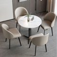 thumbnail image 4 of Italian Leather Chairs Kitchen Dining Room Backrest Design Chairs Minimalist Ergonomic Cadeiras De Jantar Dining Table Furniture My Lux Decor Round, 4 of 13