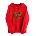 thumbnail image 2 of PNTUTB Women's Fashion Valentine's Day Print Hoodie Pullover Long Sleeved Hooded Drawstring Comfort Loose Sweatshirt with Pocket, 2 of 6