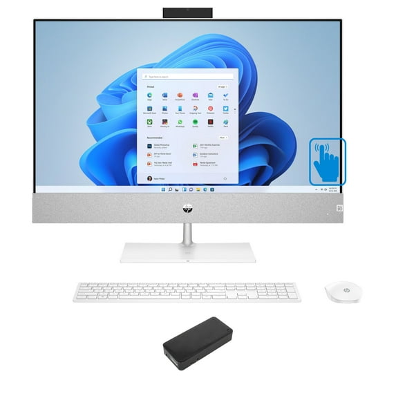 HP Pavilion 27-ca1075z Home/Business All-in-One (AMD Ryzen 7 5825U 8-Core, 27in 60Hz Touch Full HD (1920x1080), AMD Radeon, 64GB RAM, 7.6TB SATA SSD, Wifi, USB 3.2, Win 11 Home) with DV4K Dock