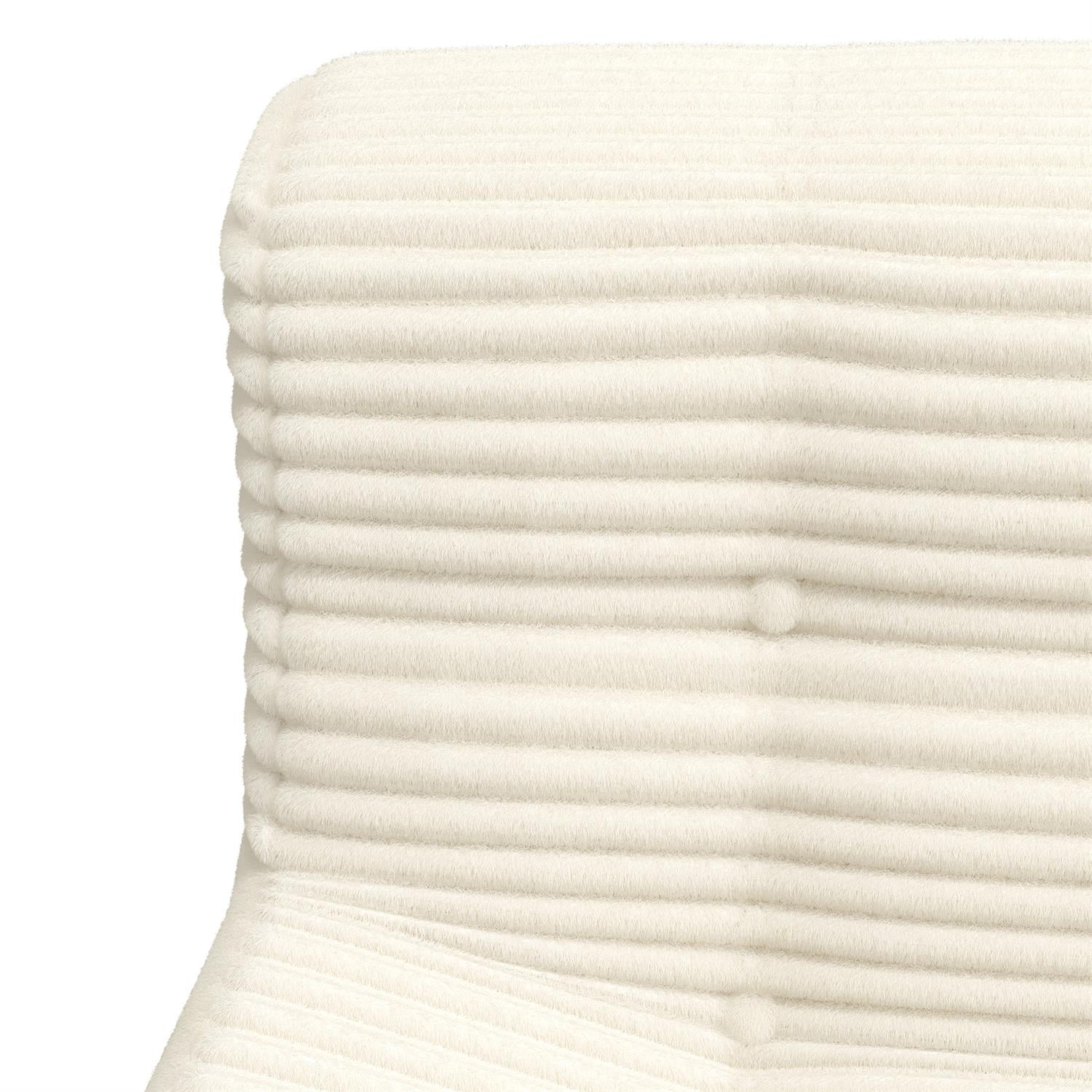 Demi Bonn 74" Modern Minimalist Corduroy 3-Seat Sofa, Full Sponge Compression Couch for Living Room, Space-Saving Design, White