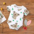 thumbnail image 1 of Infant Baby Girls Boy Short Sleeve Cartoon Print Rompers Kids Bodysuit Jumpsuit Newborn Clothes, 1 of 6