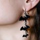 thumbnail image 5 of Aretes largos de murciélago negro Yashi Accesorios de Halloween personalizados y modernos, 5 of 5