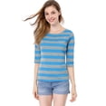 thumbnail image 3 of INSPIRE CHIC T-Shirt Décontracté Imprimé pour Femmes à Manches au Coude et Col Rond, 3 of 7