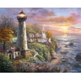 thumbnail image 2 of Boehme, Nicky 31x26 Black Ornate Wood Framed with Double Matting Museum Art Print Titled - Lighthouse Haven, 2 of 4