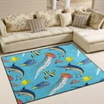thumbnail image 2 of Dreamtimes Lightweight Soft Area Rugs, 80 x 58 inch（6'8" x 4'10"） Sea Fish Jellyfish Marlin Floor Mat for Kids Playing Room Hardwood Floor Living Room Nursery Rugs, 2 of 6