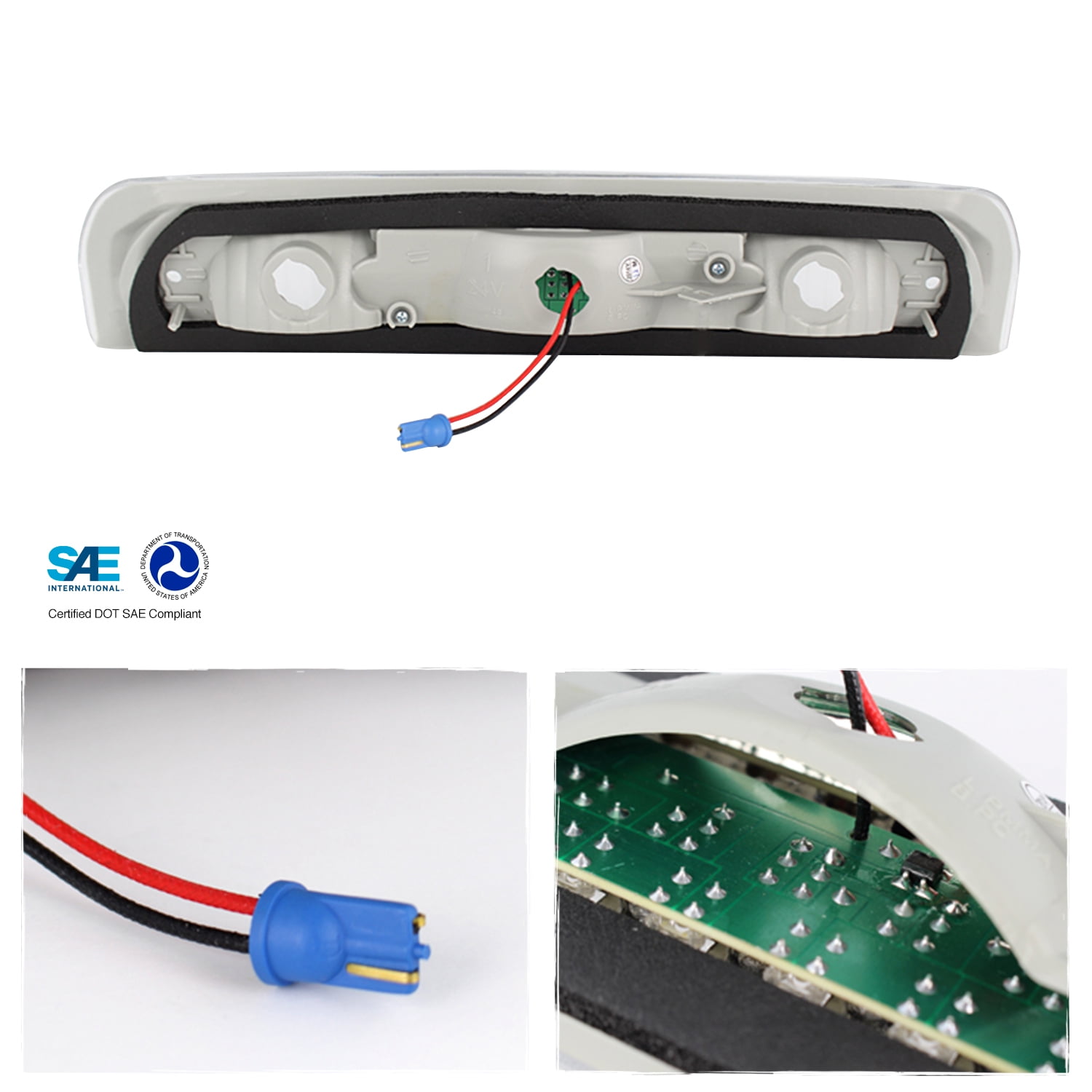 AKKON - For 2002-2006 Dodge Ram 1500 2003-2006 2500 3500 Pickup Truck Smoked Tail Lights + LED Smoked 3rd Third Brake Lamps