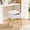 White, variant on Greenstell Footstools Ottoman Bench with Storage, 15.5”L x 11.6”W x 19.2”H Vanity Faux Fur Padded Stool with Coffee Table Padded Seat and Adjustable Feet for Makeup Bedroom Entryway, White