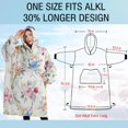 thumbnail image 4 of Oversized Wearable Blanket Hoodie,Pioneer Flower Floral Print Pattern Sherpa Blanket Hoodie with Super Pockets,Super Warm Fuzzy Pullover for Women & Men, 4 of 6