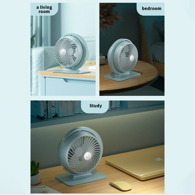Fans on Sale and Clearance Uhuya Table Fan Rechargeable Battery Operated Desk Fan with LED Quiet Table Fan for Home 3 Speeds Settings Portable