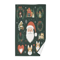 Yayeee 100% Cotton Hand Towels for Bathroom 16" x 28" Kitchen Towel, Whimsical Christmas