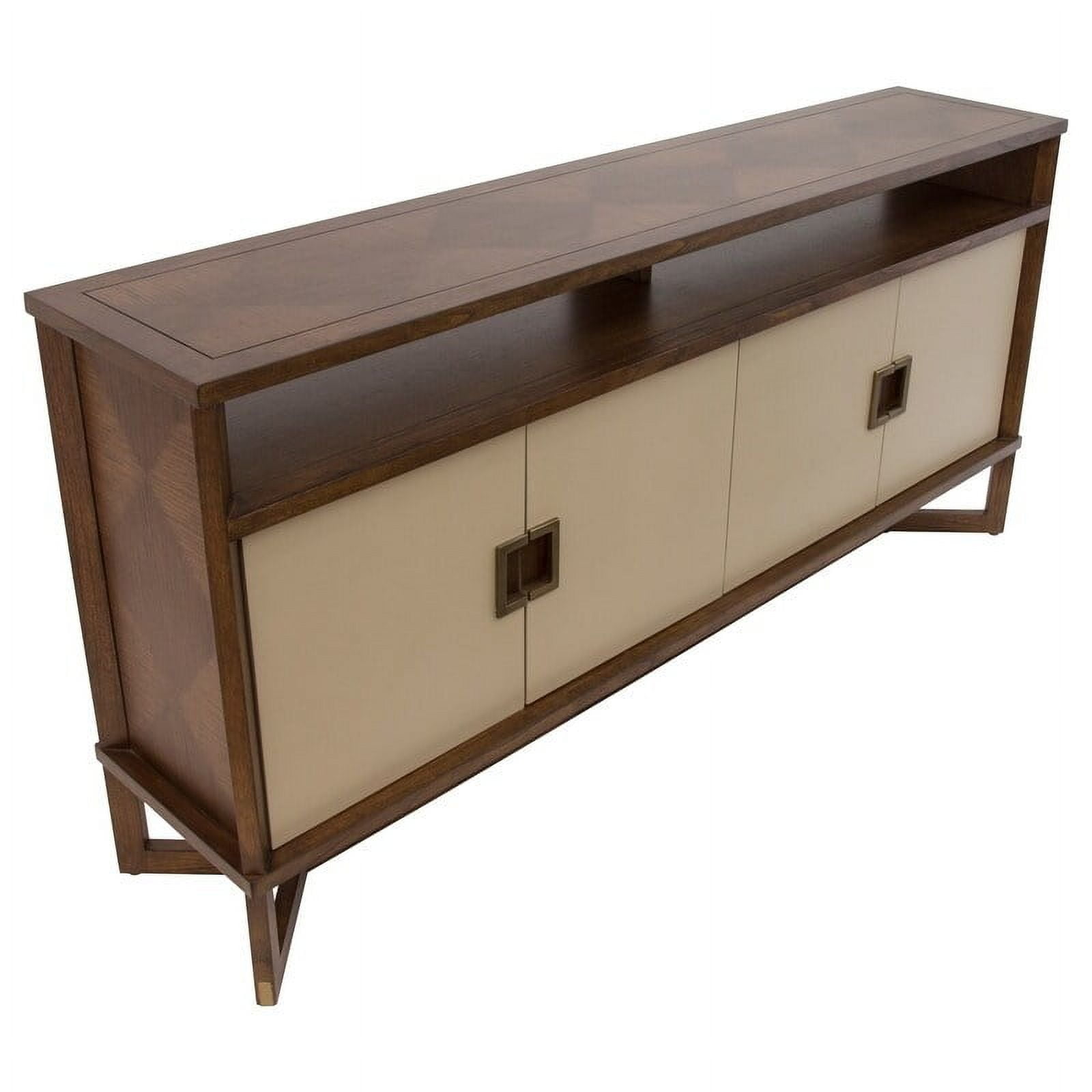 Diamond Lagos Storage Console/Media Cabinet Brown/Black, Neutral Cream, Aged Brass