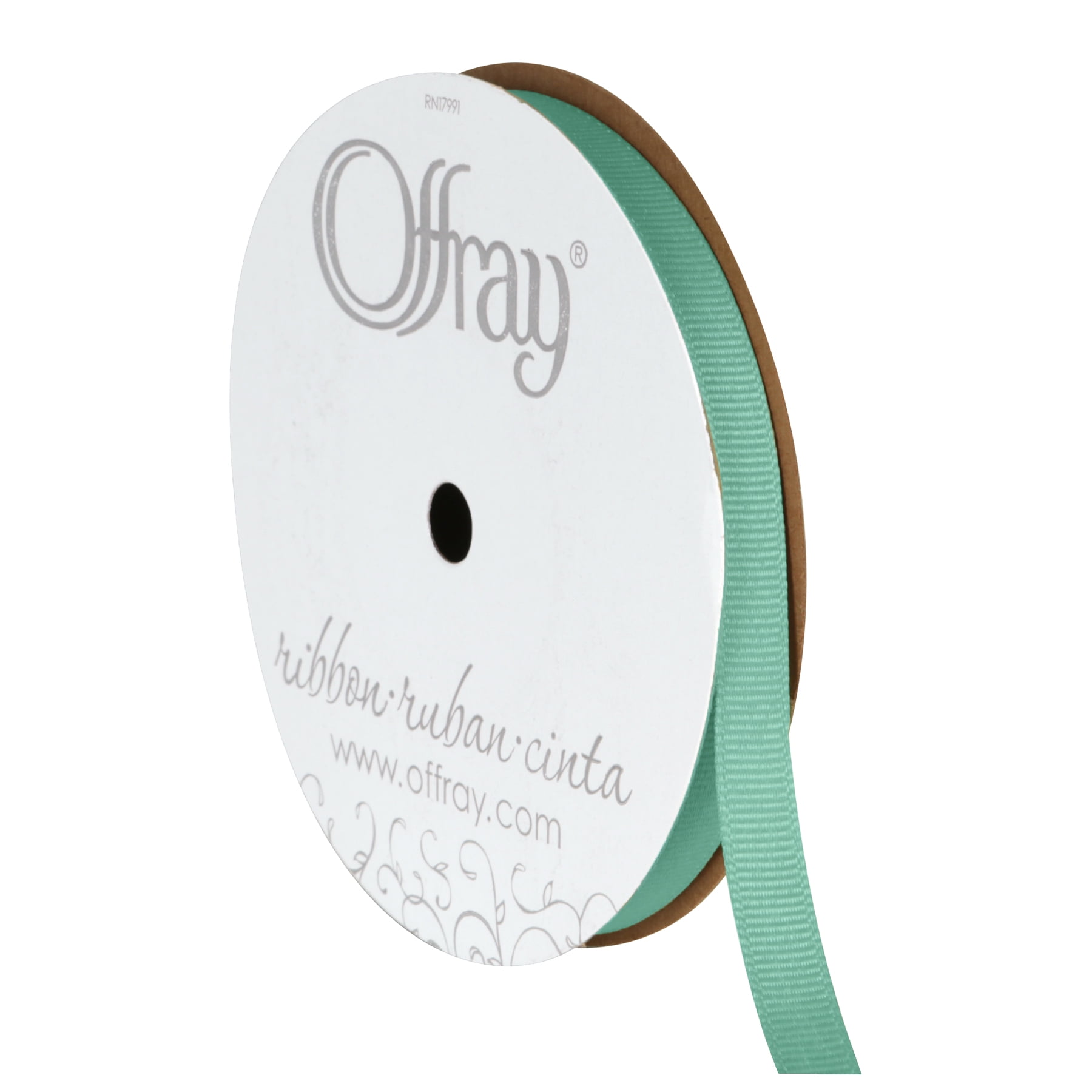 (4 pack) Offray Ribbon, Aqua Blue 3/8 inch Grosgrain Polyester Ribbon for Sewing, Crafts, and Gifting, 18 feet, 1 Each
