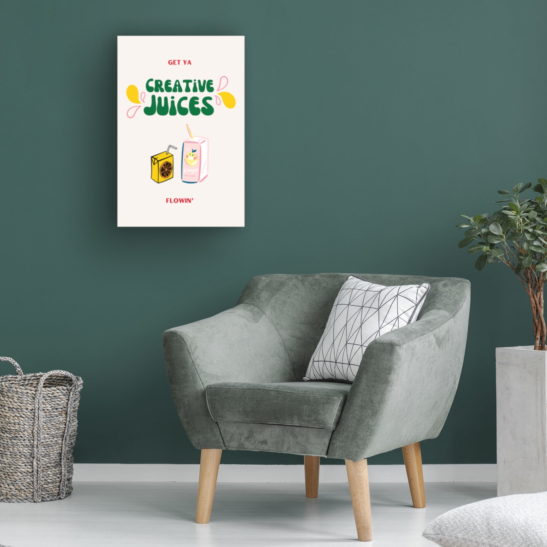 Canvas Wall Art - Nazma Khokhar 'Creative Juices Print' Wall Art for Living Room, Bedroom, or Office Décor by Trademark Fine Art - 16 x 24 Inches