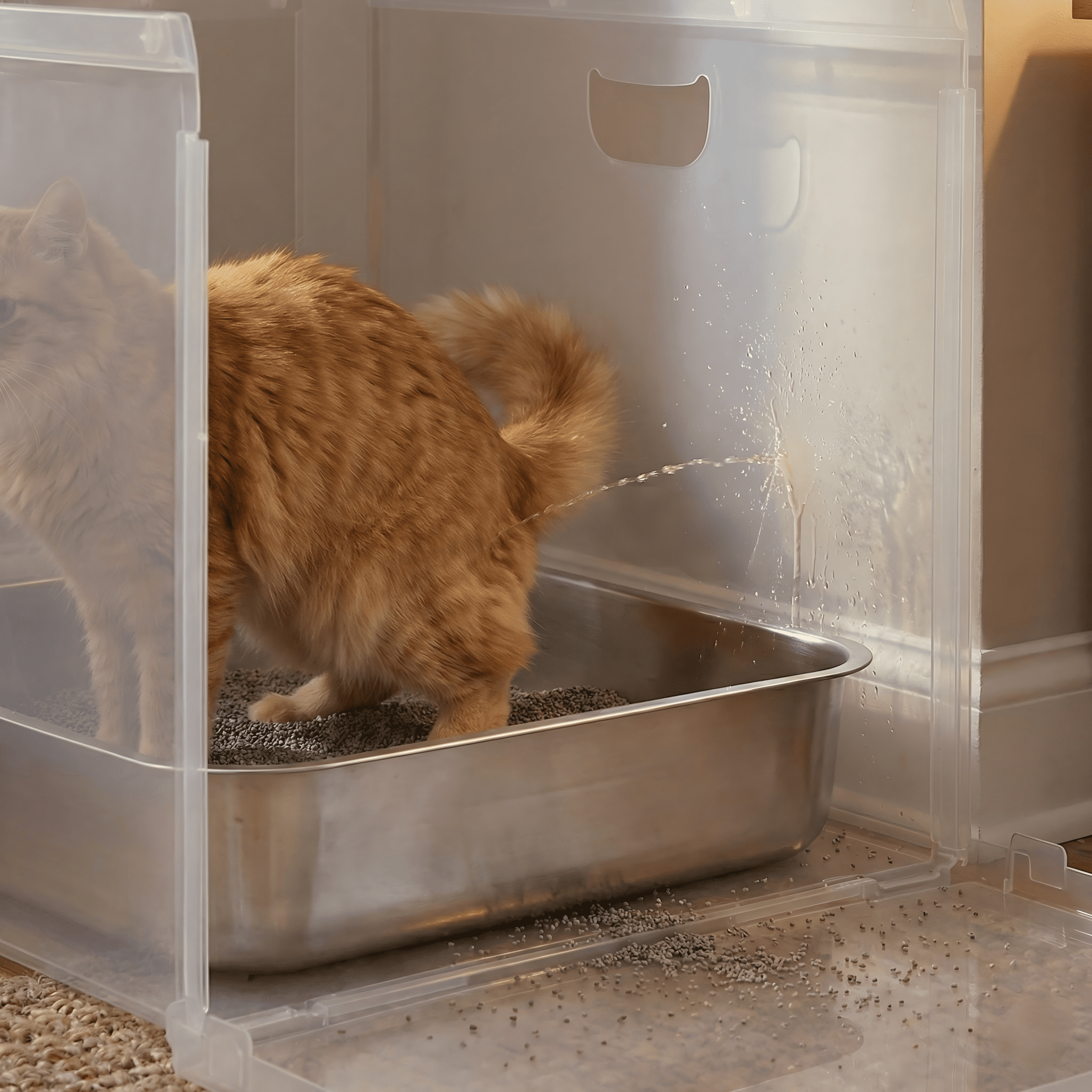 Extra Large Cat Litter Box Splash Guard – High-Sided Pee Shield & Privacy Enclosure (23.6" x 15.7" x 15.7") – Foldable & Easy to Clean