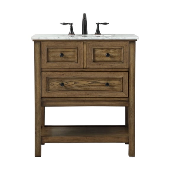 30 inch single bathroom vanity in driftwood