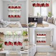 thumbnail image 6 of Valentine's Day Kitchen Curtains Sets for Windows 24 Inch Length, Red Love Heart Eucalyptus Floral Grey Wood Rod Pocket Window Treatments Tier Curtains and Valances Set for Bedroom/Bathroom, 6 of 8