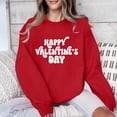 thumbnail image 2 of Moxiu Valentine Day Sweatshirts for Women Love Heart Printed Grahic Long Sleeve Shirt Crewneck Casual Valentines Gifts Pullover Tops 2025 Red,XS, 2 of 7
