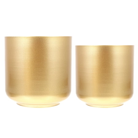 2Pcs Outdoor Plant Planter Iron Succulent Planter Pot Modern Style Metal Flower Pot Golden