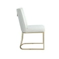 thumbnail image 3 of 19 Inch Gold Metal Legs Velvet Dining Chairs, Modern Dining Chair with High-Density Foam Chair, Simple Upholstered Dining Chairs, Accent Desk Chair Dining Room, Kitchen(White,Set of 2), 3 of 10