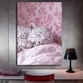 thumbnail image 3 of Mudket Framed Pink Leopard Canvas Wall Art, Cute Sleeping White Cheetah Print Wall Decor, Trendy Nursery Art Ready to Hang for Girls Bedroom - 12"L x 8"W, 3 of 10