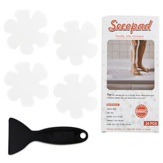 AllTopBargains 8pc Non-Slip Foot Shaped Applique Bath Tub Suction Stickers Anti Skid Shower Mat