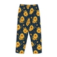 thumbnail image 5 of Balery Blue Striped Sunflower A print Women's Pajama Pants,Ultra Lightweight Pjs,Lounge Pant-Medium, 5 of 9
