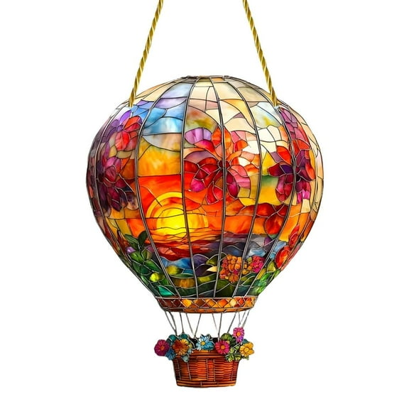 AOOOWER Hot Air Balloon Sun Catcher Acrylic Wall Hanging Colored Decors Indoor Window Decors Art for Indoor Outdoor Ornaments