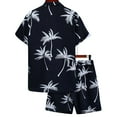 thumbnail image 3 of CHUMUD Men's Hawaiian Matching Set Summer Outerwear Beach 2 Piece Vacation Outfits Tropical print Shirts and Shorts, 3 of 5