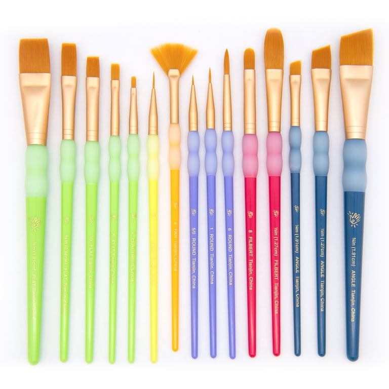 Hello Hobby - 15pc Gold Taklon Variety Craft Brush Set - Walmart.com