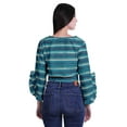 thumbnail image 2 of Moomaya Printed Womens Crop Top Wrap Style Top Wear Ruffle Long Sleeve Casual Summer Blouse, 2 of 6
