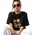 thumbnail image 2 of Cartoon Mushroom T Shirts for Women Short Sleeve Cotton Crewneck T-Shirt Flowers Sun Tee Tops Casual Basic T-Shirts, XS-5XL Black L, 2 of 7
