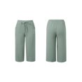 thumbnail image 3 of Women Wide Leg Pants Summer High Waisted Pants Drawstring Casual Trousers with Pockets Light Green XL, 3 of 7