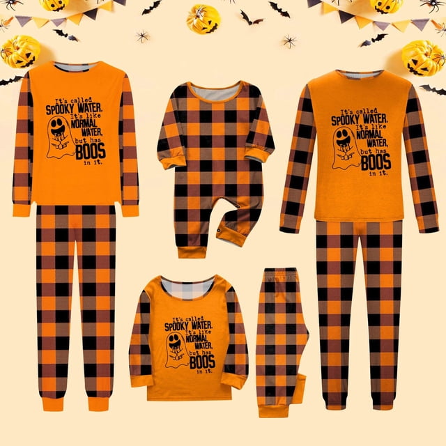 Christmas Pajamas Colorful Family Matching Outfits Mr.Boo Ghost Plaid Matching Pjs for a Cohesive Family Look