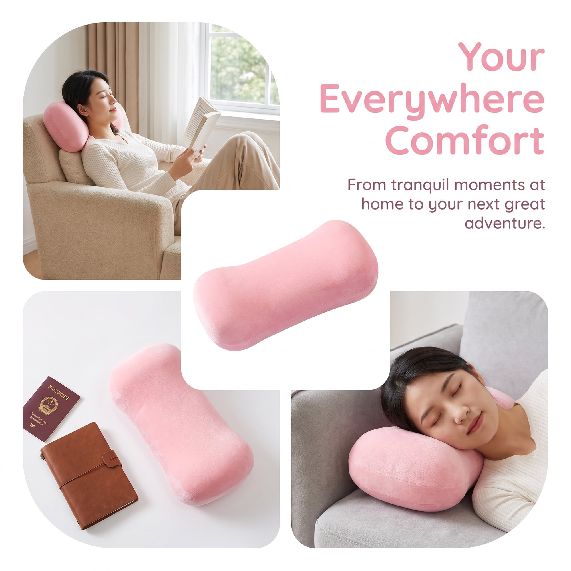 Unique Bargains Neck Pillow Sponge Cervical Support for Sleeping Pink B 16.5"x7.9"x4.3"