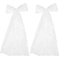 thumbnail image 1 of pcs Veil Bow Clip Bridal Veil Hair Clip Wedding Bridal Veil Clip Pearl Veil Hair Clips for Women, 1 of 6