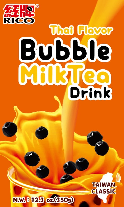 Rico Thai Flavor Bubble Milk Tea Drink, 12.3 oz Can