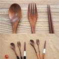 thumbnail image 4 of Wooden Cutlery Set | 3 Piece Travel Utensils | Spoon Fork Chopsticks | 8.5 Inch Eco-Friendly Natural Wood | Reusable Portable Flatware with Cloth Pouch | Comfortable Grip | Classic Minimalist Design, 4 of 8