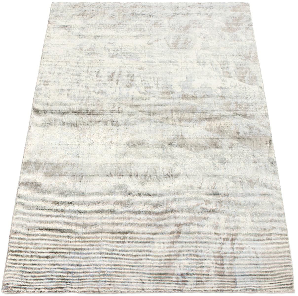 ECARPETGALLERY 5'0" x 7'7" Stripes Galleria Hand-knotted Area Rug for Living Room, Dining Room and Bedroom in Grey