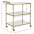 thumbnail image 4 of SAFAVIEH Aurelius 3-Tier Bar Cart with Handle and Casters, Gold/Mirror, 4 of 5