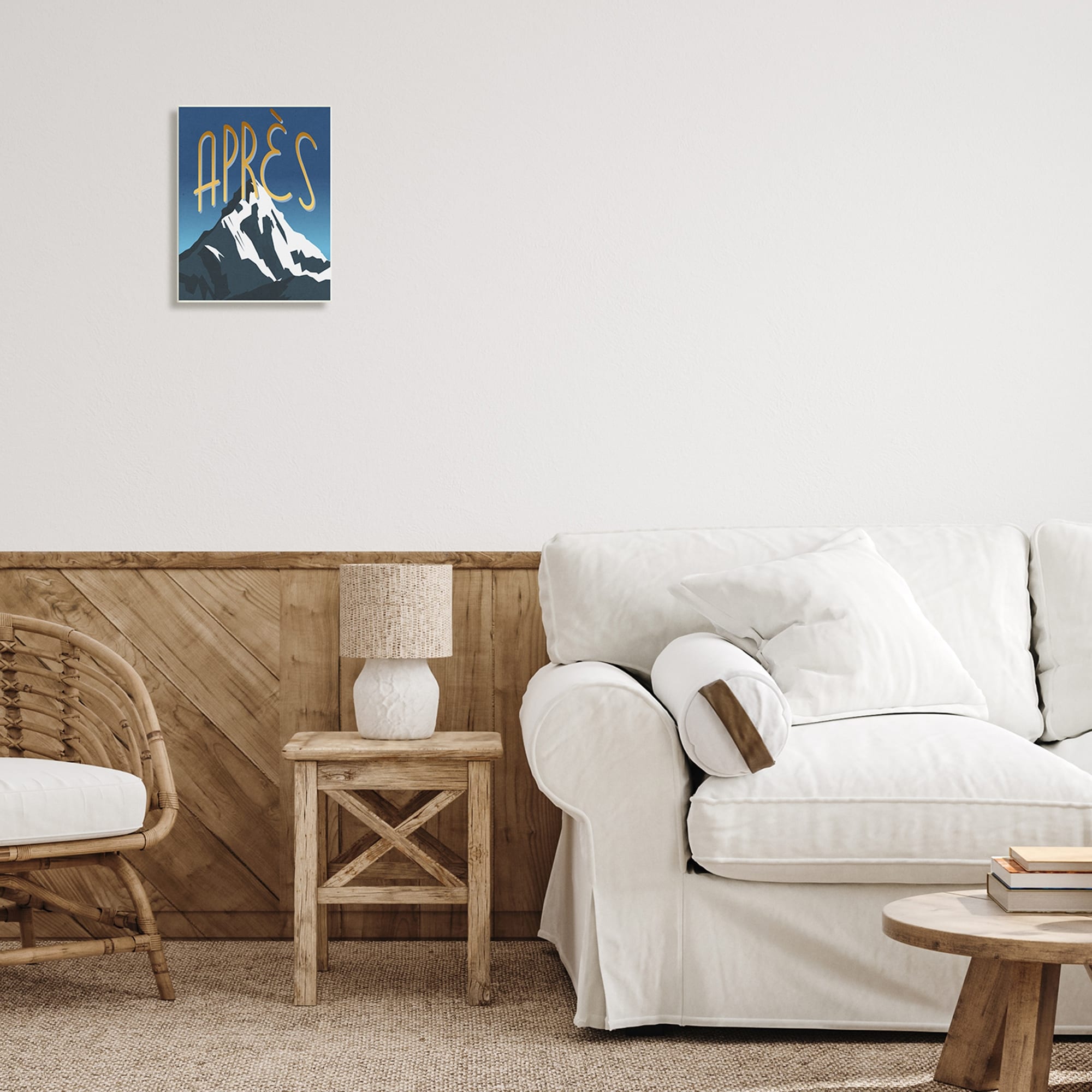 Stupell Industries Après Mountain Ski Sport Winter Landmark Blue Grey, 13 x 19, Design by Daphne Polselli